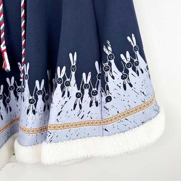 Japanese Style Mori Girl Cute Cartoon Rabbit Ear Loose Cozy Lined Hooded‎ Cape - Picture 4 of 12